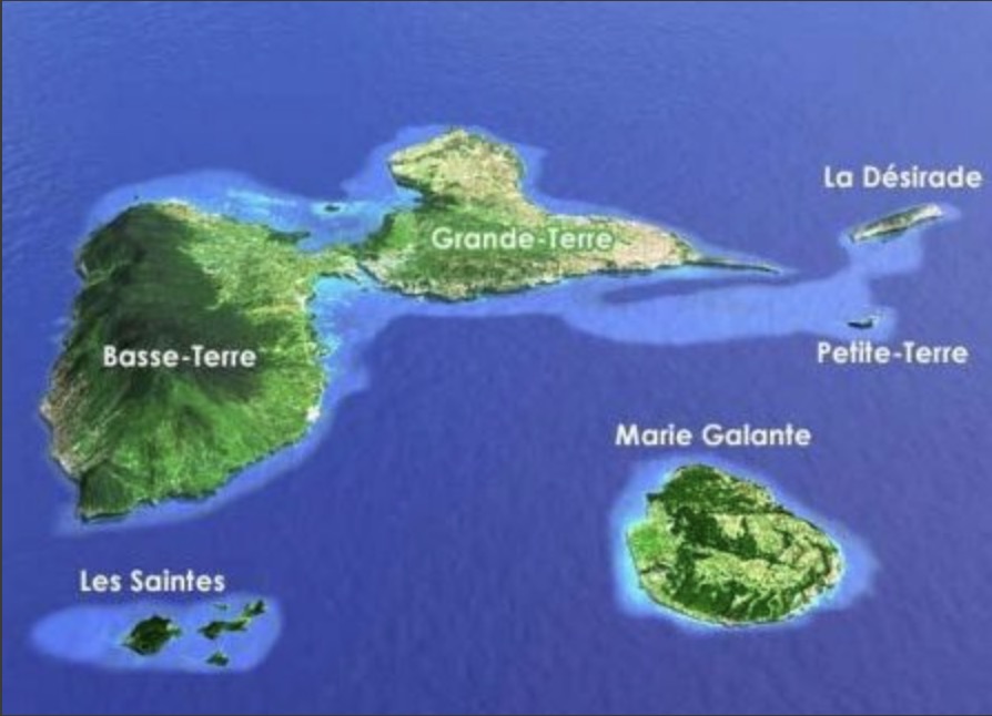 Carte archipel Guadeloupe